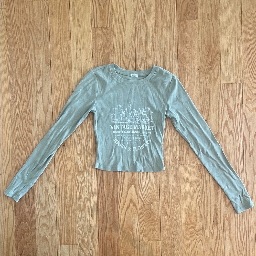 GARAGE Vintage Market Graphic Long Sleeve Top - Green